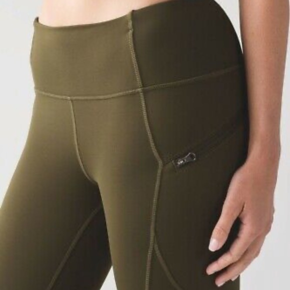 First Mile Tech Tight 2 Military Green Run Tech Fleece lined, zipper pockets - Picture 3 of 17
